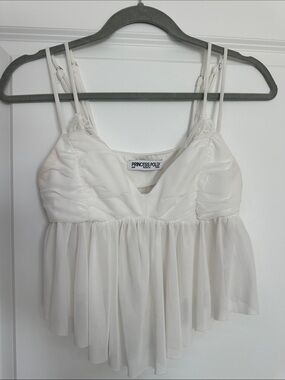 Princess Polly Ivory Sheer Peplum Cami